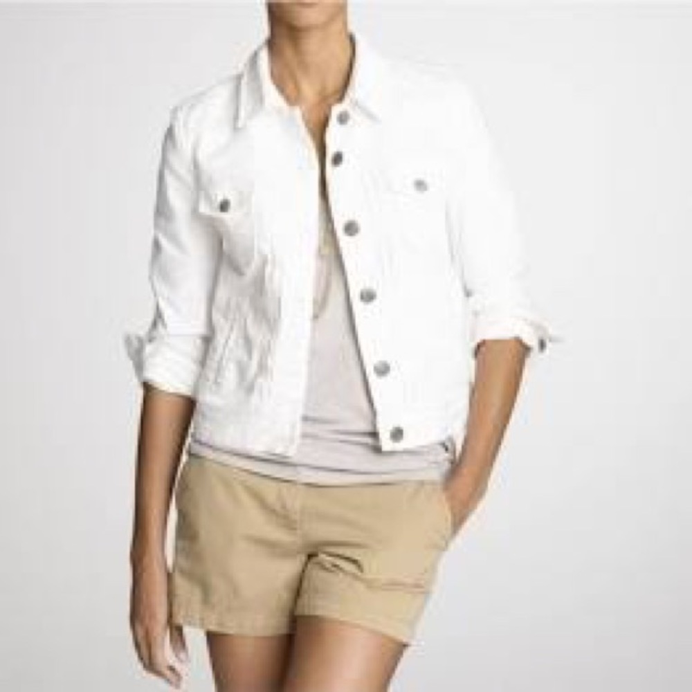 EUC JCrew White Denim Jacket S